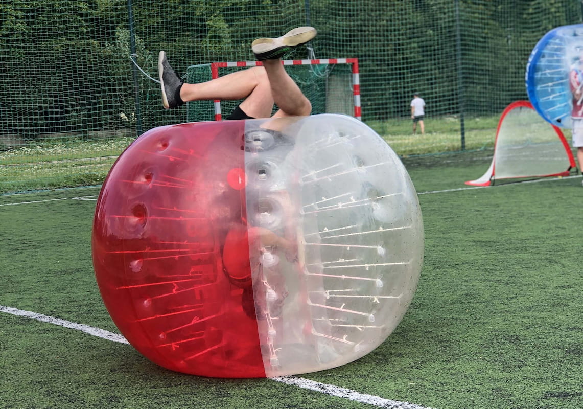 Bubble football birthday party celebration