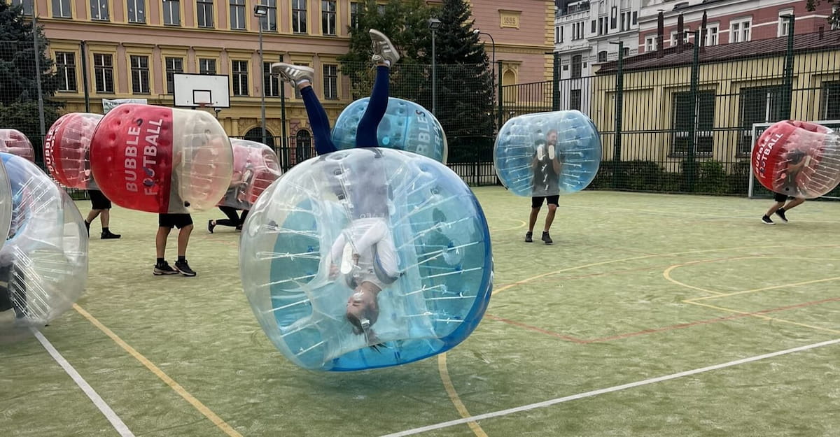 Bubble football for schools and kids children party